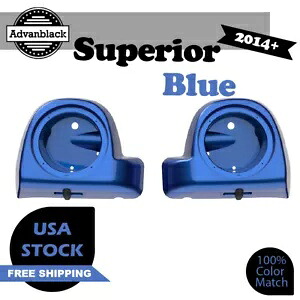 優れたブルー 6.5 インチ スピーカー ポッド 下部フェアリング 14 年以上のハーレー FLHR FLHXS FLTRX に適合 Superior Blue 6.5'' Speaker Pods Lower Fairings Fits 14+ Harley FLHR FLHXS FLTRX 【並行輸入品】｜カスタムパーツ WORLD倉庫