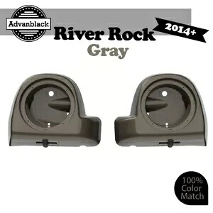 River Rock グレー 6.5 インチ スピーカー ポッド 下部フェアリング 2014 年以降のハーレー ツーリングに適合 River Rock Gray 6.5'' Speaker Pods Lower Fairings Fits 2014+ Harley Touring 【並行輸入品】|カスタムパーツ WORLD倉庫