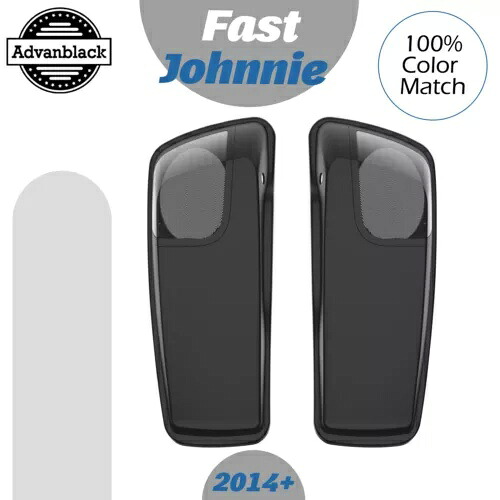 Fast Johnnie 5x7 インチ サドルバッグ スピーカー蓋 オーディオ カバー 2014 年以降のハーレーに適合 Fast Johnnie 5x7 inch Saddlebag Speaker Lids Audio Cover Fits 2014+ Harley 【並行輸入品】
