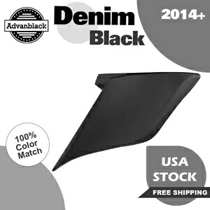 デニムブラック ストレッチ拡張サイドカバー 14+ ハーレーツーリングストリートロード用 Denim Black Stretched Extended Side Covers For 14+ Harley Touring Street Road 【並行輸入品】