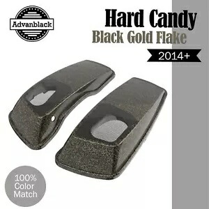 6x9インチサドルバッグスピーカー蓋オーディオカバーハーレーハードキャンディブラックゴールドフレークに適合 6x9\