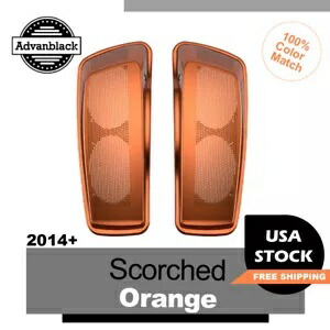 スコーチオレンジ デュアル 6x9 サドルバッグ スピーカー蓋 14+ ハーレー ストリート ロード グライド用 Scorched Orange Dual 6x9 Saddlebag Speaker Lids For 14+ Harley Street Road Glide 【並行輸入品】