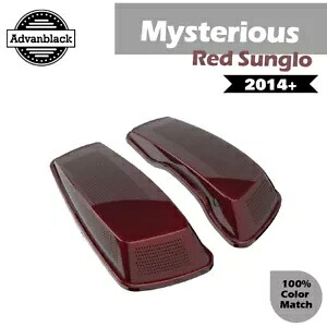 ミステリアスレッド Sunglo デュアル 6x9 サドルバッグスピーカー蓋 14 歳以上ハーレーツーリング用 Mysterious Red Sunglo Dual 6x9 Saddlebag Speaker Lids For 14+ Harley Touring 【並行輸入品】