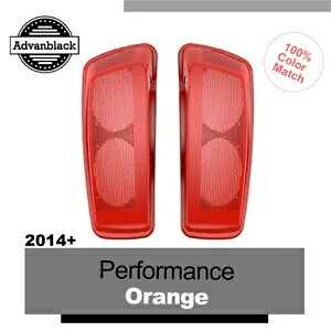 パフォーマンスオレンジデュアル6x9サドルバッグスピーカー蓋オーディオカバーハーレー14+用 Performance Orange Dual 6x9 Saddlebag Speaker Lids Audio Cover For Harley 14+ 【並行輸入品】