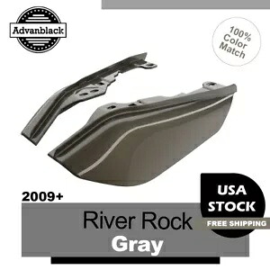 River Rock グレー ミッドフレーム エアディフレクター ヒートシールド ハーレーツーリング 2009+用 River Rock Gray Mid Frame Air Deflector Heat Shield For Harley Touring 2009+ 【並行輸入品】