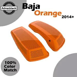ハーレーツーリング FLHR FLHXS FLTRX 2014+ デュアル 6x9 スピーカー蓋 BAJA オレンジ For Harley Touring FLHR FLHXS FLTRX 2014+ Dual 6x9 Speaker Lids BAJA ORANGE 【並行輸入品】