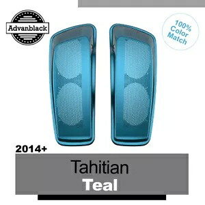 タヒチアン ティール デュアル 6x9 インチ サドルバッグ スピーカー蓋 オーディオ カバー ハーレー 14+用 Tahitian Teal Dual 6x9 inch Saddlebag Speaker Lids Audio Cover For Harley 14+ 【並行輸入品】