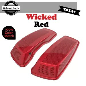 Wicked Red ABS デュアル 6x9 スピーカー蓋 14 歳以上のハーレーダビッドソン ストリート ロード グライド用 Wicked Red ABS Dual 6x9 Speaker Lids For 14+ Harley Davidson Street Road Glide 【並行輸入品】