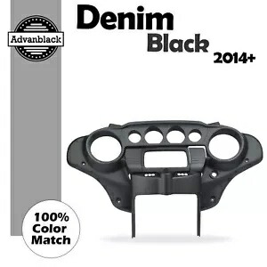デニム ブラック バットウィング インナー スピードメーター カウル フェアリング キャップ 14+ ハーレー ツーリング用 Denim Black Batwing Inner Speedometer Cowl Fairing Cap For 14+ Harley Touring 【並行輸入品】