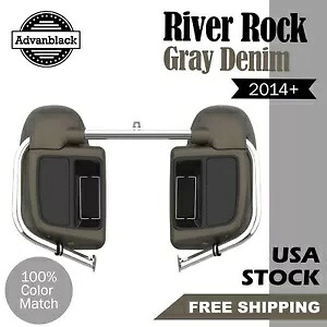 Advanblack リバーロック グレーデニム 下部ベント付きフェアリング 2014 年以降のハーレーツーリングに適合 Advanblack RIVER ROCK GRAY DENIM Lower Vented Fairing Fits 2014+ Harley Touring 【並行輸入品】