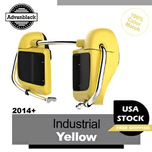Advanblack インダストリアル イエロー 下部ベント付きフェアリング 2014 年以降のハーレー ツーリングに適合 Advanblack Industrial Yellow Lower Vented Fairings Fits for 2014+ Harley Touring 【並行輸入品】
