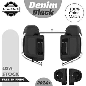 Advan デニム/マットブラック 下部ベントフェアリング 6.5 インチ スピーカーポッド 2014+ ハーレー用 Advan Denim/Matte Black Lower Vented Fairing 6.5'' Speaker Pod For 2014+ Harley 【並行輸入品】