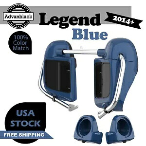 Advanblack レジェンド ブルー 下部ベント フェアリング 6.5 インチ スピーカー ポッド 2014+ ハーレー用 Advanblack Legend Blue Lower Vented Fairing 6.5'' Speaker Pod For 2014+ Harley 【並行輸入品】