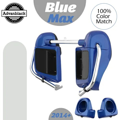 Advanblack ブルー マックス 下部ベント フェアリング 6.5 インチ スピーカー ポッド 2014+ ハーレー用 Advanblack Blue Max Lower Vented Fairing 6.5'' Speaker Pod For 2014+ Harley 【並行輸入品】