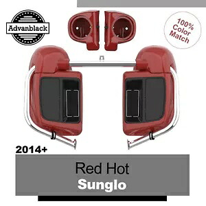 Red Hot Sunglo 下部ベントフェアリング 6.5 インチ スピーカーポッド 2014+ ハーレーツーリング用 Red Hot Sunglo Lower Vented Fairing 6.5'' Speaker Pod For 2014+ Harley Touring 【並行輸入品】