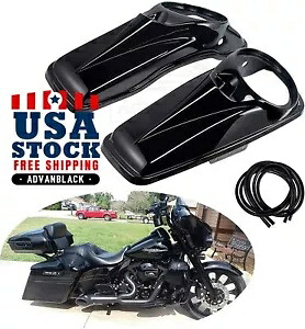 Advan ビビッド ブラック 8 インチ サドルバッグ スピーカー蓋 ハーレー ストリート ロード グライド 14+用 Advan Vivid Black 8'' Saddlebag Speaker Lids for Harley Street Road Glide 14+ 【並行輸入品】