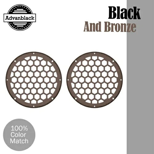 Advanblack x XBS ブラックとブロンズ HEX 6.5 インチ スピーカー グリル ハーレー用 Advanblack x XBS Black and Bronze HEX 6.5'' Speaker Grill For Harley 【並行輸入品】