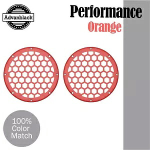 Advanblack x XBS パフォーマンス オレンジ HEX 6.5 インチ スピーカー グリル ハーレー用 Advanblack x XBS Performance Orange HEX 6.5'' Speaker Grill For Harley 【並行輸入品】
