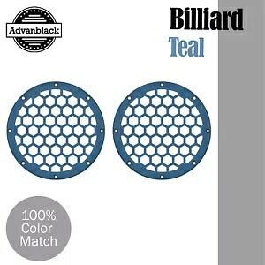 Advanblack x XBS ビリヤード ティール HEX 6.5 インチ スピーカー グリル ハーレー 下部フェアリング用 Advanblack x XBS Billiard Teal HEX 6.5'' Speaker Grill For Harley Lower Fairing 【並行輸入品】