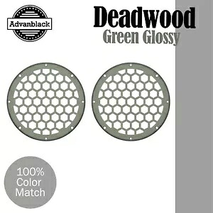 Advanblack x XBS デッドウッド グリーン 光沢のある HEX 6.5 インチ スピーカー グリル ハーレー用 Advanblack x XBS Deadwood Green Glossy HEX 6.5'' Speaker Grill For Harley 【並行輸入品】