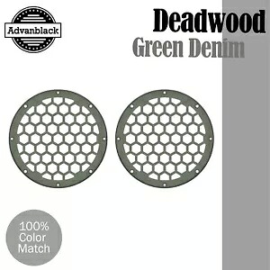 Advanblack x XBS デッドウッド グリーン デニム HEX 6.5 インチ スピーカー グリル ハーレー用 Advanblack x XBS Deadwood Green Denim HEX 6.5'' Speaker Grill For Harley 【並行輸入品】