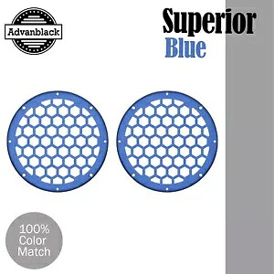 Advanblack x XBS スーペリア ブルー HEX 6.5 インチ スピーカー グリル ハーレー 下部フェアリング用 Advanblack x XBS Superior Blue HEX 6.5'' Speaker Grill For Harley Lower Fairing 【並行輸入品】