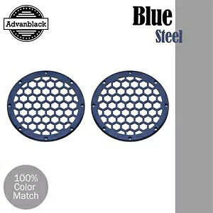 Advanblack x XBS ブルースチール HEX 6.5 インチ スピーカー グリル ハーレー 下部フェアリング用 Advanblack x XBS Blue Steel HEX 6.5'' Speaker Grill For Harley Lower Fairing 【並行輸入品】