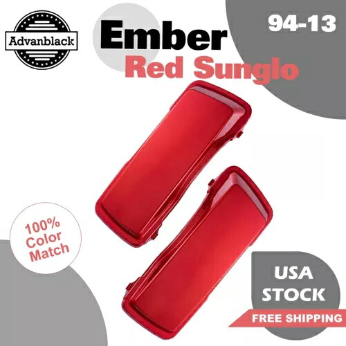 エンバーレッド Sunglo サドルバッグ蓋カバー ハーレーストリートロードエレクトラグライド 94-13用 Ember Red Sunglo Saddlebag Lids Cover For Harley Street Road Electra Glide 94-13 【並行輸入品】