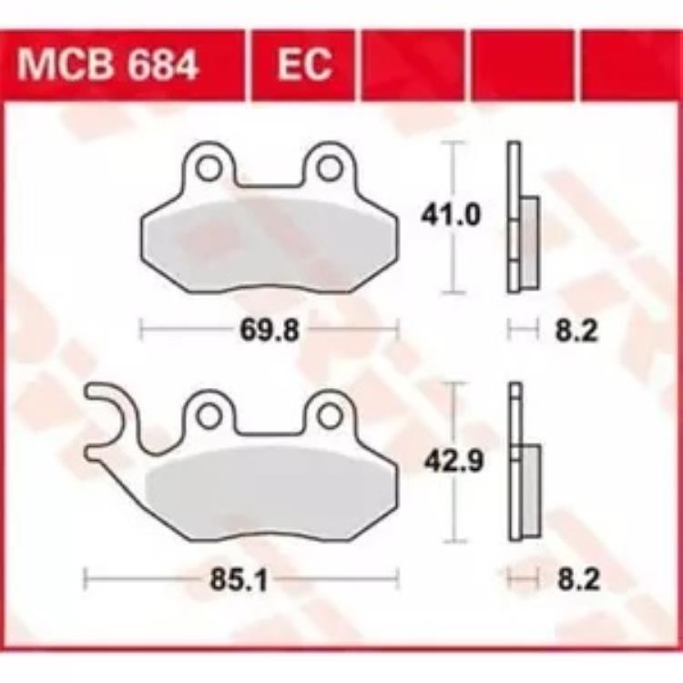 PGO X-HOT 150 EFI 2010-2013 TRW EC シリーズ セラミック ブレーキ パッド MCB684EC PGO X-HOT 150 EFI 2010-2013 TRW EC Series Ceramic Brake Pads MCB684EC 【並行輸入品】