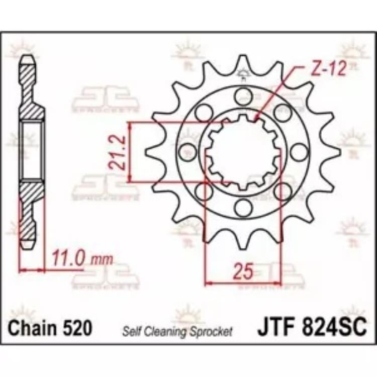 ハスクバーナ Te 400 2001-2002 JT ナチュラル フロント スプロケット 14T 520 JTF824.14SC- Husqvarna Te 400 2001-2002 JT Natural Front Sprocket 14T 520 JTF824.14SC- 【並行輸入品】