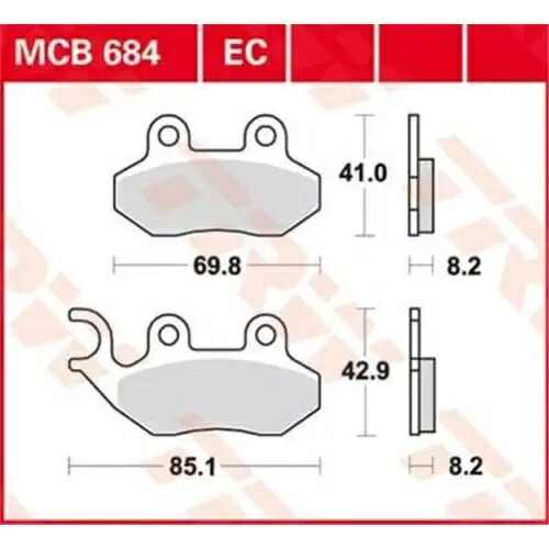 SYM シンフォニー 125 SR 2010-2016 TRW EC シリーズ セラミック ブレーキ パッド MCB684EC SYM SYMPHONY 125 SR 2010-2016 TRW EC Series Ceramic Brake Pads MCB684EC 【並行輸入品】