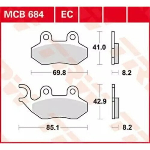 SYM SYMPLY 50 2010-2016 TRW EC シリーズ セラミック ブレーキ パッド MCB684EC SYM SYMPLY 50 2010-2016 TRW EC Series Ceramic Brake Pads MCB684EC 【並行輸入品】