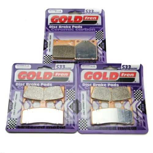Goldfren S33 ブレーキパッド フロント & リア スズキ GSXR 750 T/V/W/X SRAD 1996-1999 Goldfren S33 Brake Pads Front & Rear For Suzuki GSXR 750 T/V/W/X SRAD 1996-1999 【並行輸入品】
