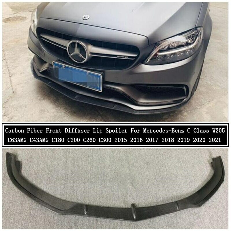 Carbon C0 パーツ Class Class C63 Front C0 C 21バンパースポイラー用カーボンファイバーフロントディフューザーリップスポイラーat For C3 World倉庫 For C260 C43 C180 店車用品 バイク用品 C180 輸入カーパーツ W5 メルセデスベンツcクラスw5c63