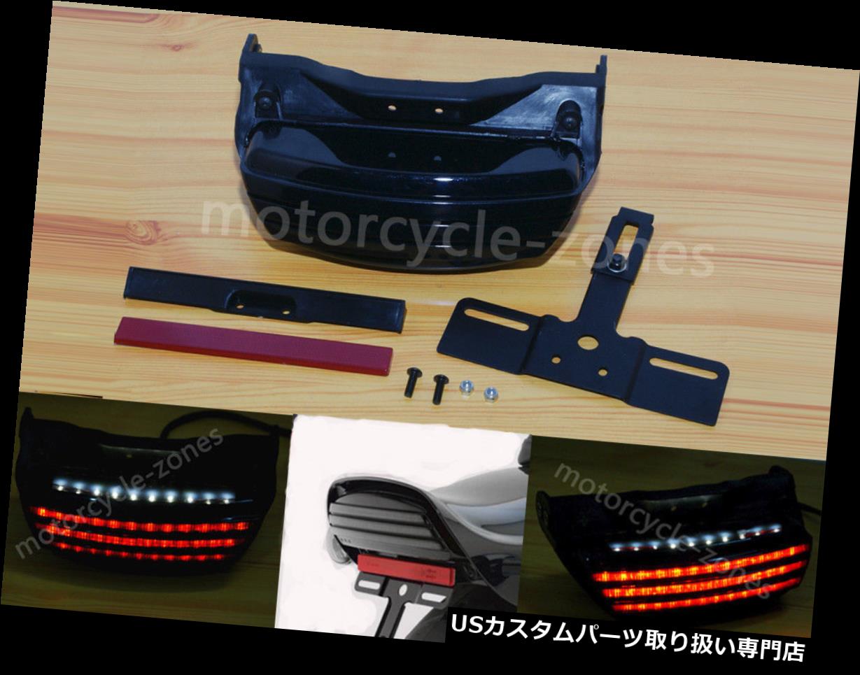 USテールライト Harley Softail FXSTB 2006-UP用スモークトライバーフェンダーLEDテールライト+ブラケット Smoke Tri-Bar Fender LED Tail Light+Bracket For Harley Softail FXSTB 2006-UP 【並行輸入品】 30,102円