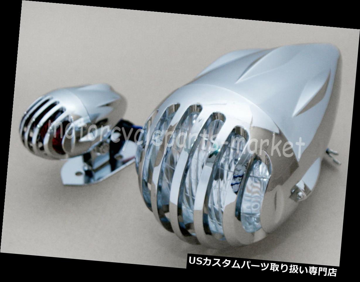 USテールライト ハーレー用クロームヘッドライトヘッドライトランプw /リアテールブレーキライセンスライト Chrome Head Light Headlight Lamp w/Rear Tail Brake license Light for Harley 【並行輸入品】 33,176円