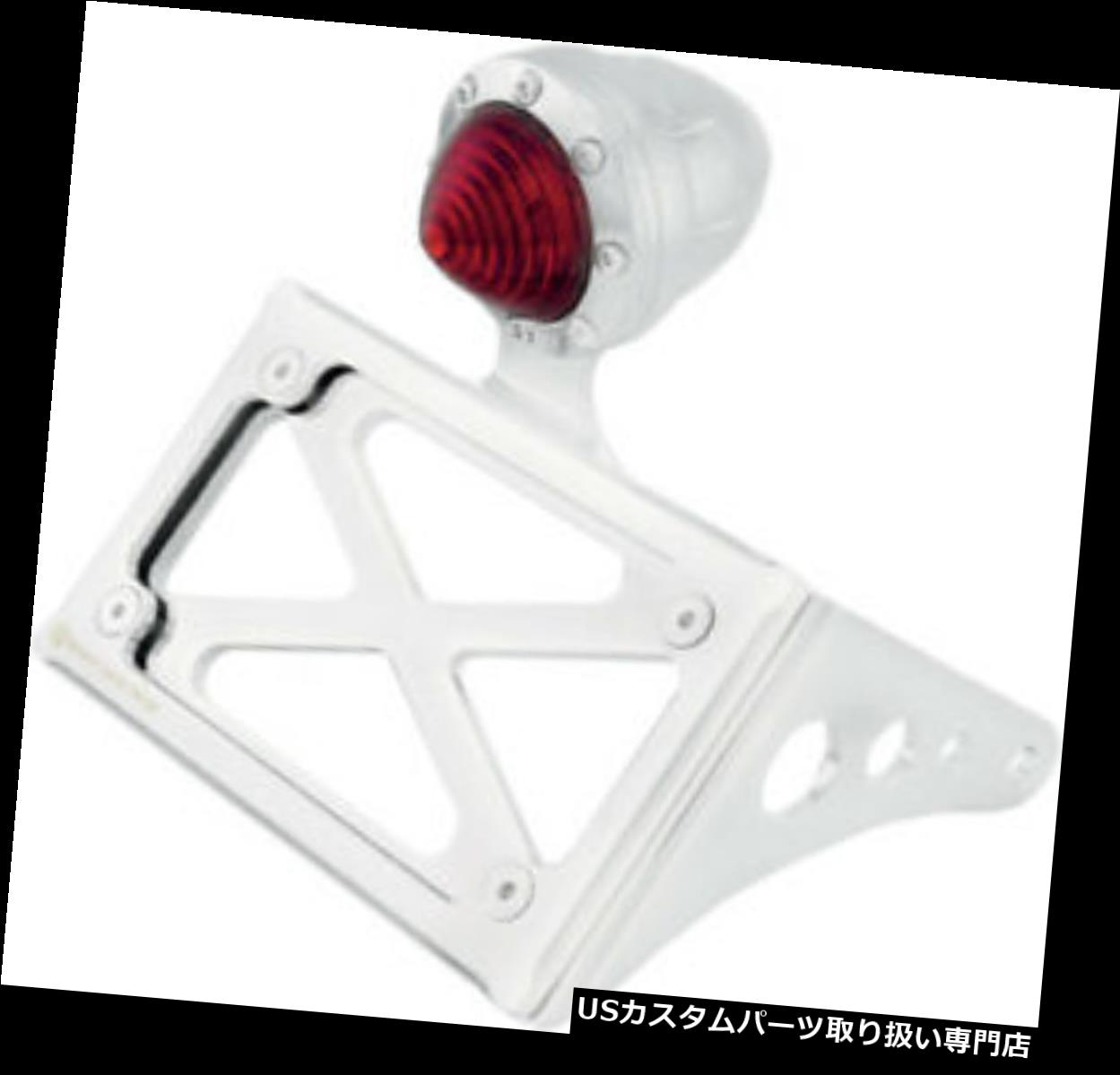 USテールライト RSD横型旅客ペグライセンスマウントw / LEDテールライトクロームレッドRD-3547 RSD Horizontal Passenger Peg License Mount w/LED Taillight Chrome Red RD-3547 【並行輸入品】