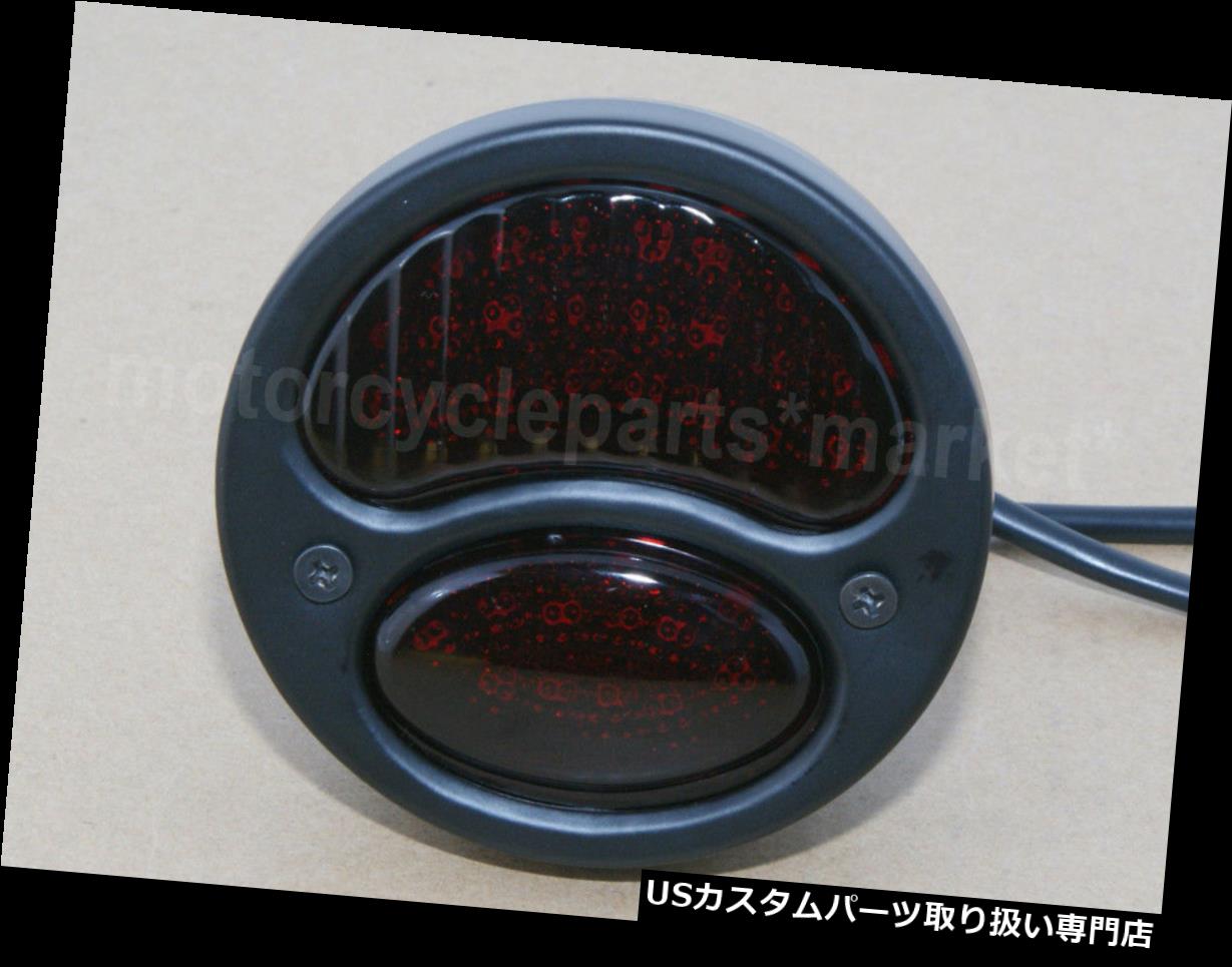USテールライト 黒赤ヴィンテージオールドスクールLED合金テールブレーキライトボバーチョッパーSX 650 CB Black Red Vintage Old School LED Alloy Tail Brake Light Bobber Chopper SX650 CB 【並行輸入品】