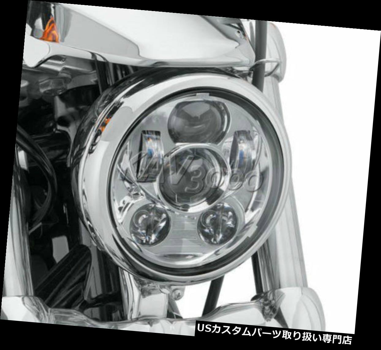 USヘッドライト 5.75 "ハーレーダイナグライドストリートボブローライダー用LEDクロームハイ/ローヘッドライト 5.75" LED Chrome Hi/Lo Headlight For Harley Dyna Glide Street Bob Low Rider 【並行輸入品】｜カスタムパーツ WORLD倉庫