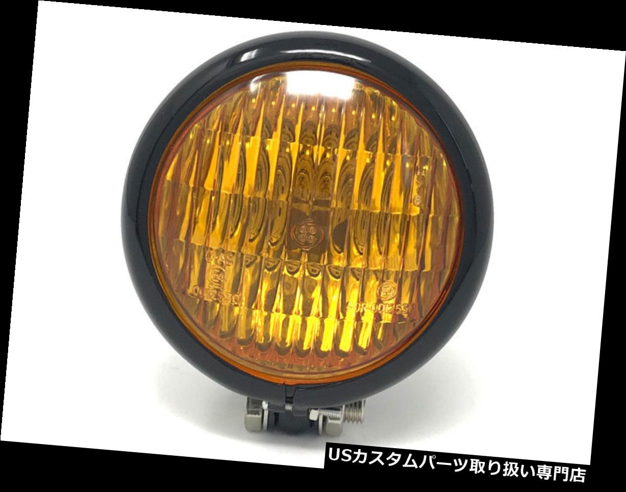 USヘッドライト レトロヘッドライト ハーレーダビッドソンスポーツスター用の黄色いレンズ ダイナプロジェクトバイク Retro Headlight &amp; Yellow Lens for Harley Davidson Sportster &amp; Dyna Project Bike 【並行輸入品】｜カスタムパーツ WORLD倉庫