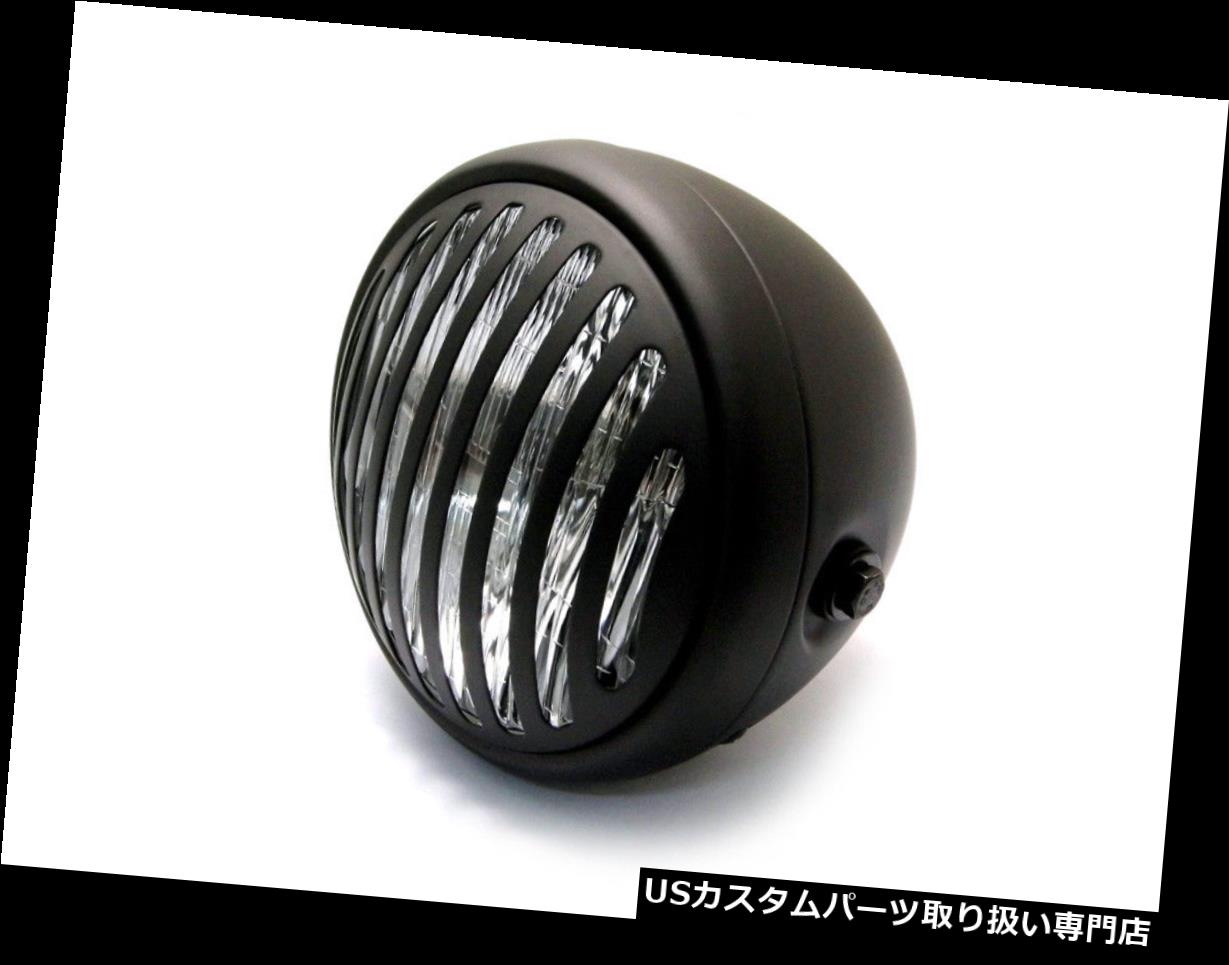 USヘッドライト ハーレーダビッドソンマットブラック6 3/4のヘッドライトレトロカフェレーサー刑務所鋼 Headlight Retro Cafe Racer Prison Steel for Harley Davidson Matt Black 6 3/4\\\