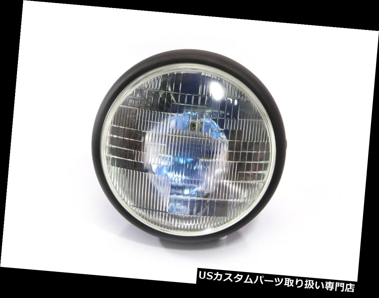 USヘッドライト ブラックハーレーダビッドソンカフェレーサー7.7インチH4ヘッドライトマットブラックスチール12v 55W H4 Headlight for Black Harley Davidson Cafe Racer 7.7" Matt Black Steel 12v 55W 【並行輸入品】｜カスタムパーツ WORLD倉庫