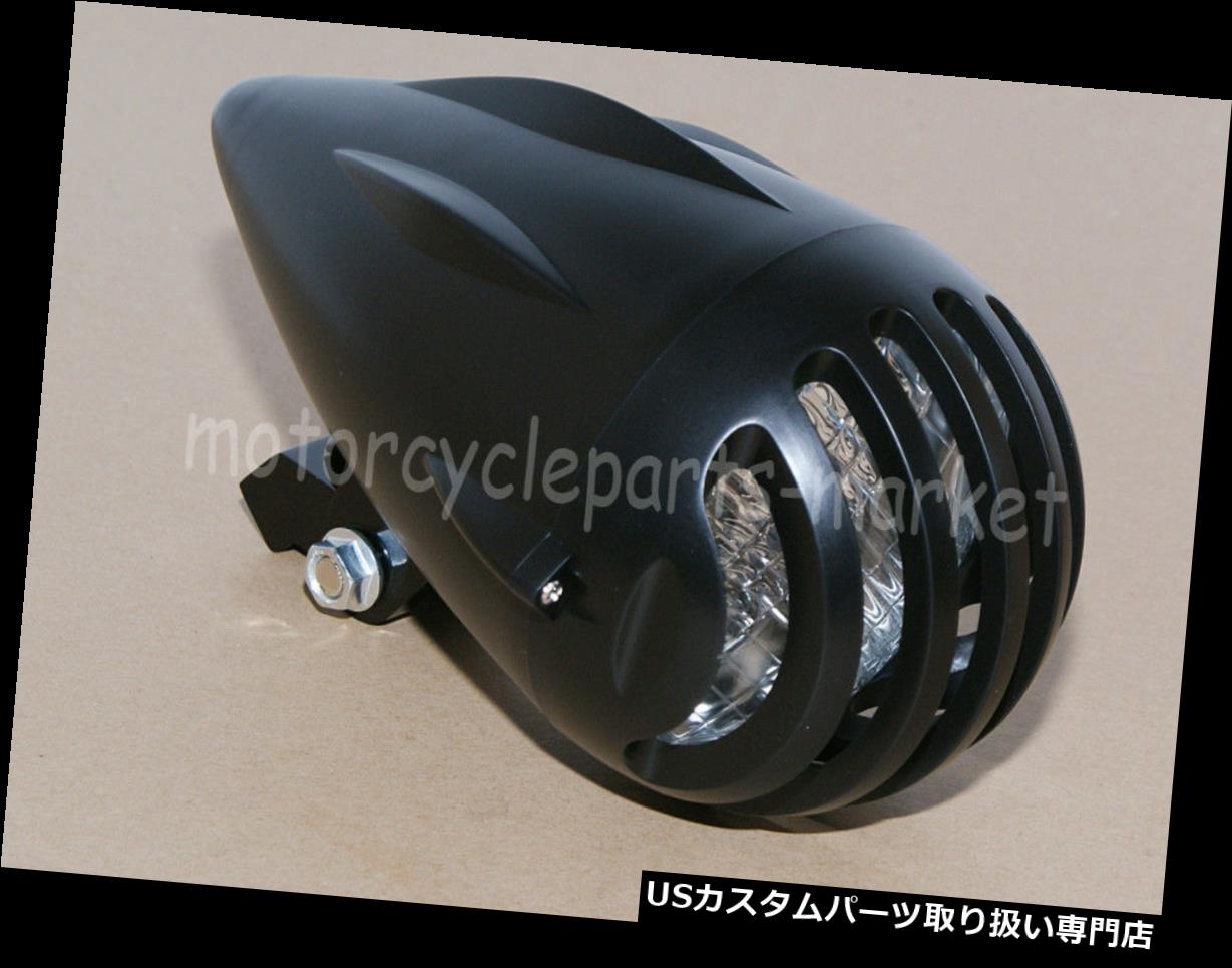USヘッドライト ハーレーチョッパークルーザーボバーカスタムレーサーのためのブラックヘッドライトヘッドライトランプ Black Head Light Headlight Lamp for Harley Chopper Cruiser Bobber Custom Racer 【並行輸入品】｜カスタムパーツ WORLD倉庫