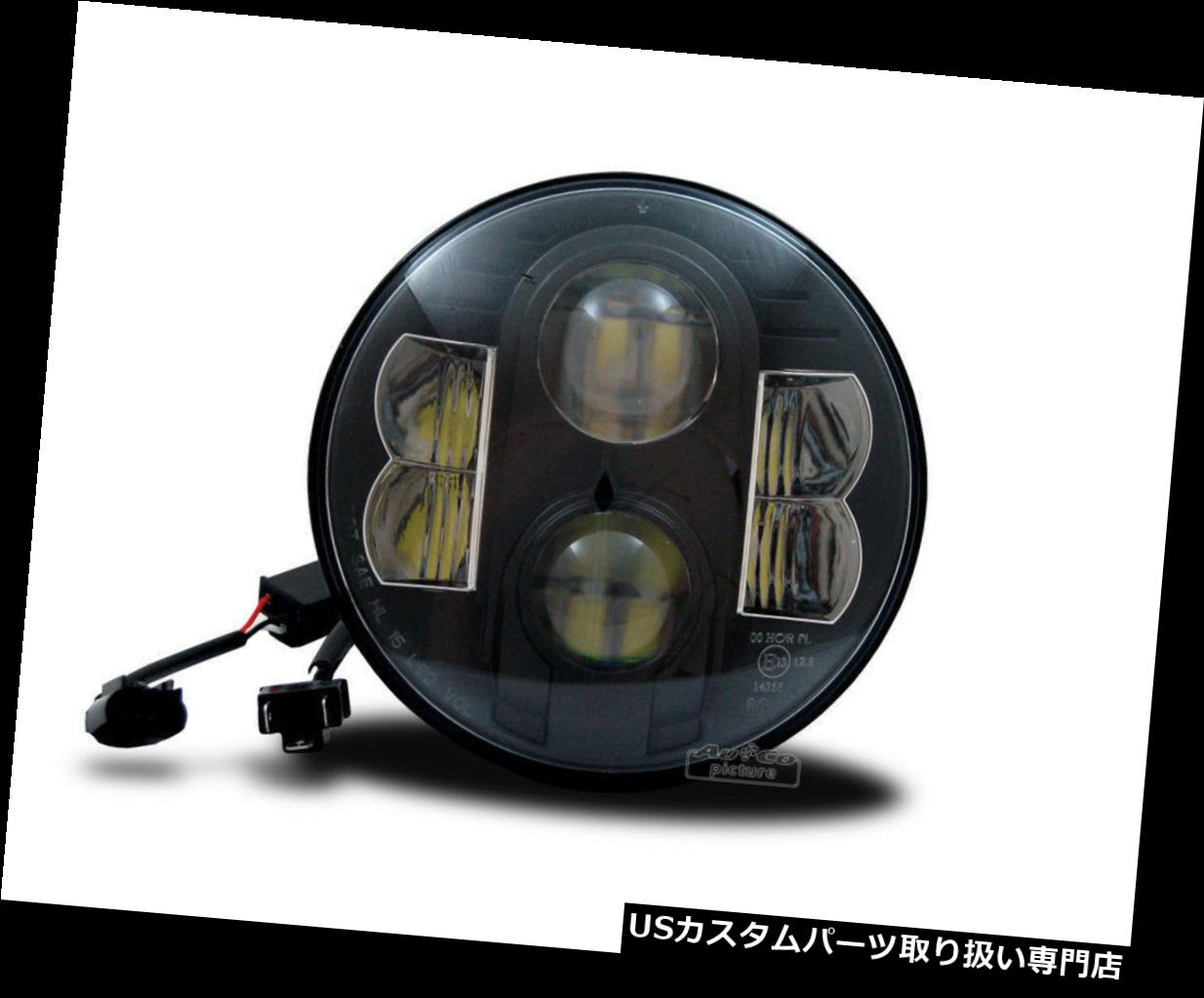 USヘッドライト 7インチLEDヘッドライトブラックフロントライトハーレーダビッドソンオートバイ用 7 \