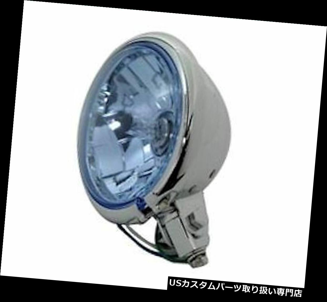 USヘッドライト 5 1/2インチヘッドライトブルー色合いレンズクロームハウジングベイツスタイルハーレーフロントエンド 5 1/2 Inch Headlight Blue Tint Lens Chrome Housing Bates Style Harley Front Ends 【並行輸入品】