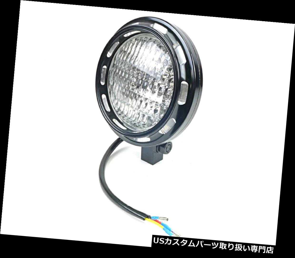 USヘッドライト カスタムスロットトリムリングヘッドライトサテンブラック12V H4ハーレーチョッパーボバー Custom Slotted Trim Ring Headlight Satin Black 12V H4 Harley Chopper Bobber 【並行輸入品】