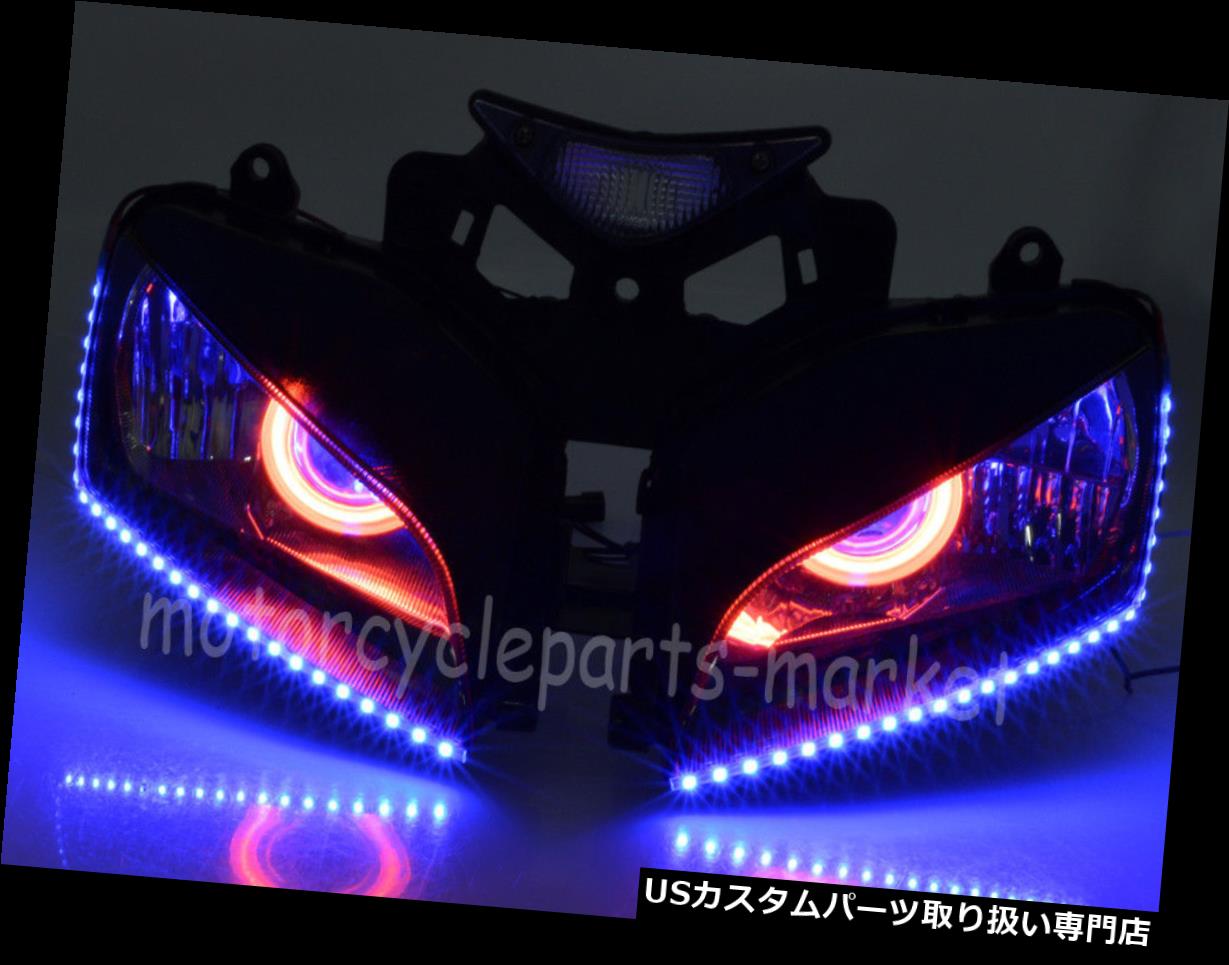 USヘッドライト ホンダCBR1000RR 2004-2007 05のためのヘッドライトランプの天使の赤い悪魔の目/ LEDのストリップ Headlight lamp Angel Red Demon Eyes /LED Strips For Honda CBR1000RR 2004-2007 05 【並行輸入品】｜カスタムパーツ WORLD倉庫