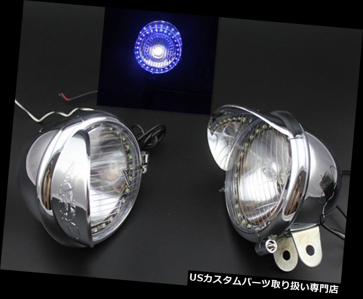 USヘッドライト 5 "カラフルなLED運転通過霧ヘッドライトランプオートバイカフェレーサーバイク 5" Colorful LED Driving Passing Fog Head light Lamp Motorcycle Cafe Racer Bike 【並行輸入品】｜カスタムパーツ WORLD倉庫