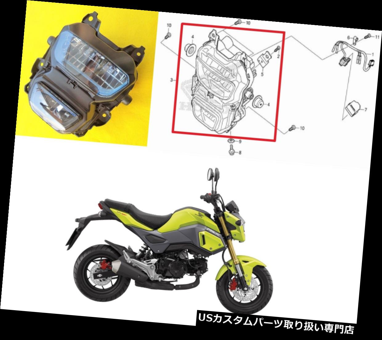 USヘッドライト Honda MSX 125 SFヘッドライト交換用LEDユニット2016 2017 2018 **** UK STOCK **** Honda MSX125 SF HEADLIGHT REPLACEMENT LED UNIT 2016 2017 2018 ****UK STOCK**** 【並行輸入品】