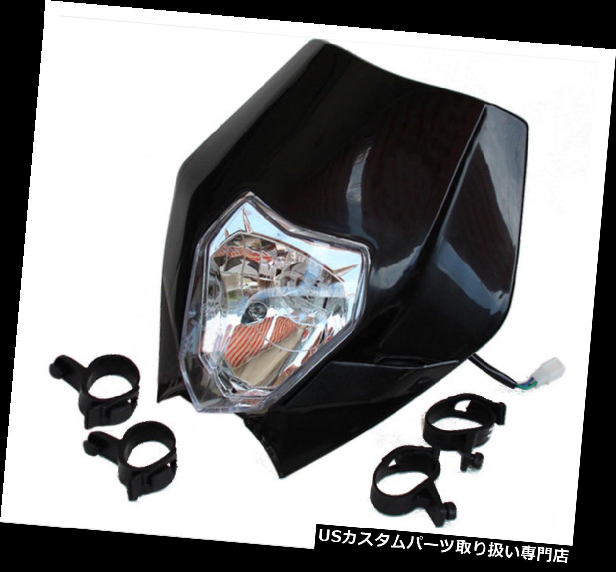 USヘッドライト ヘッドライトストリートファイターダートバイクオートバイユニバーサルビジョンヘッドランプブラック Headlight Street Fighter Dirt Bike Motorcycle Universal Vision Headlamp Black 【並行輸入品】